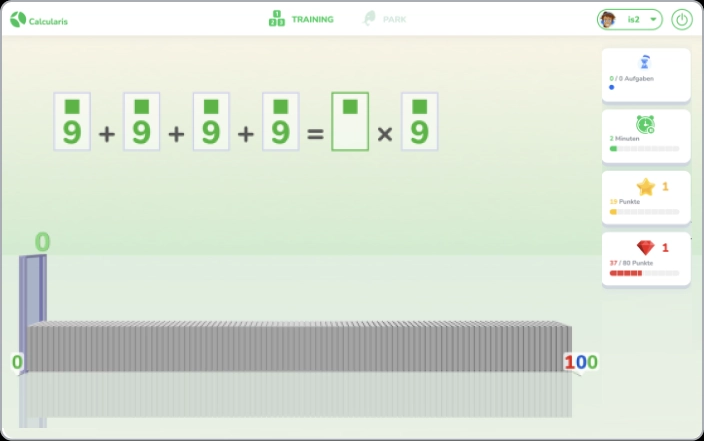 Calcularis - multiplication exercise