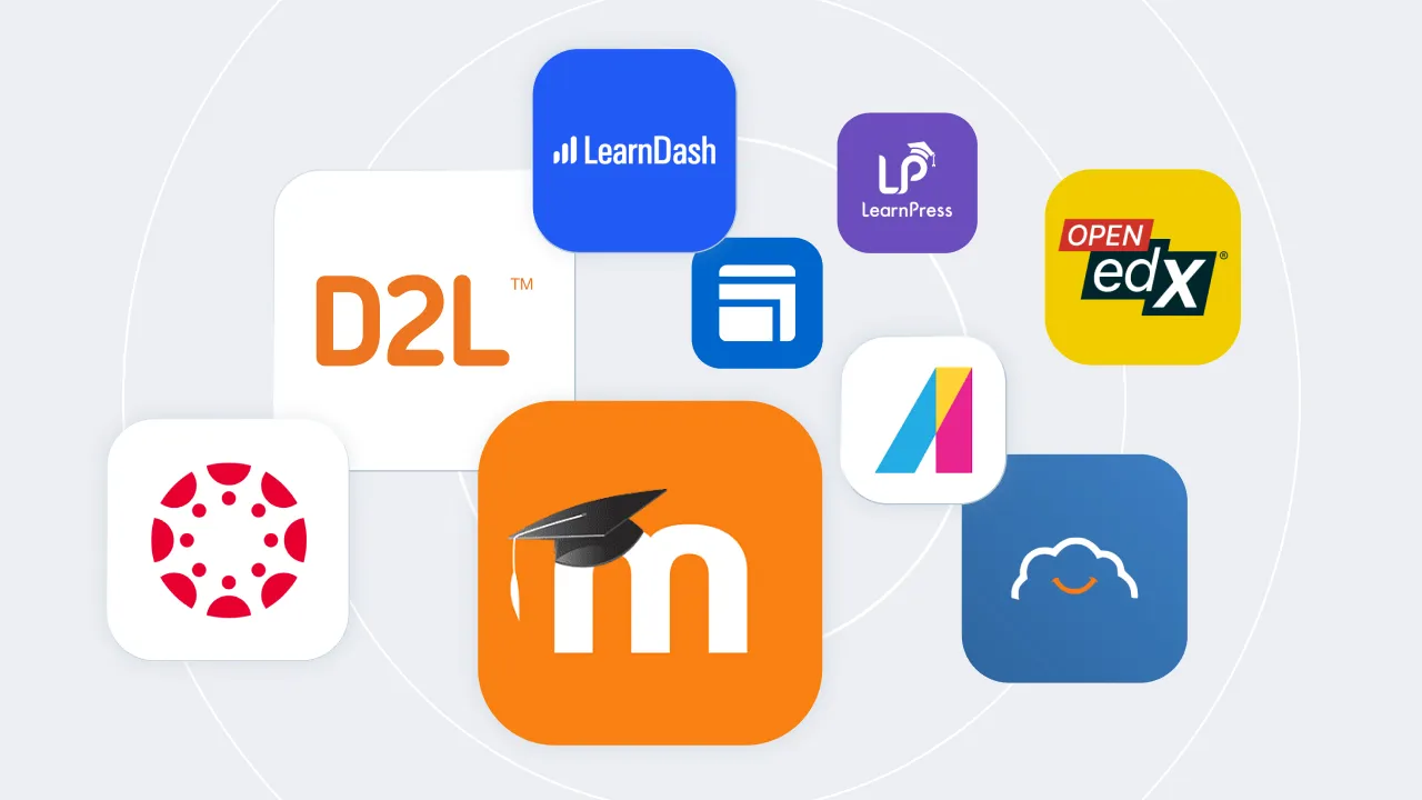 An image with different logos of LMS integrations