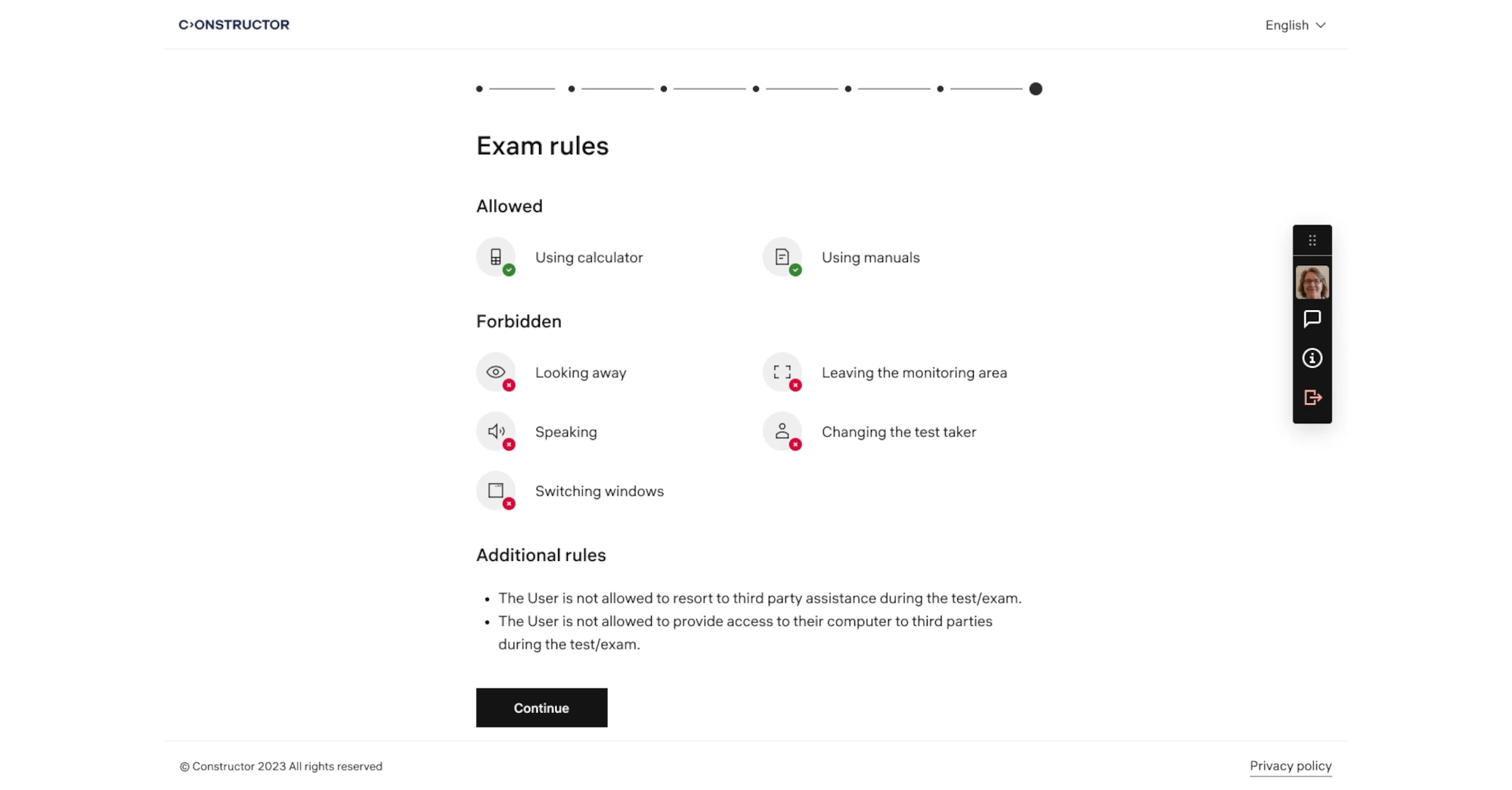Assessment - automatic proctoring