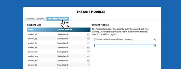 Instant modules for Grafari Orthograph