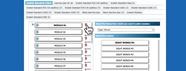 Customizable learning plans for Grafari Orthograph