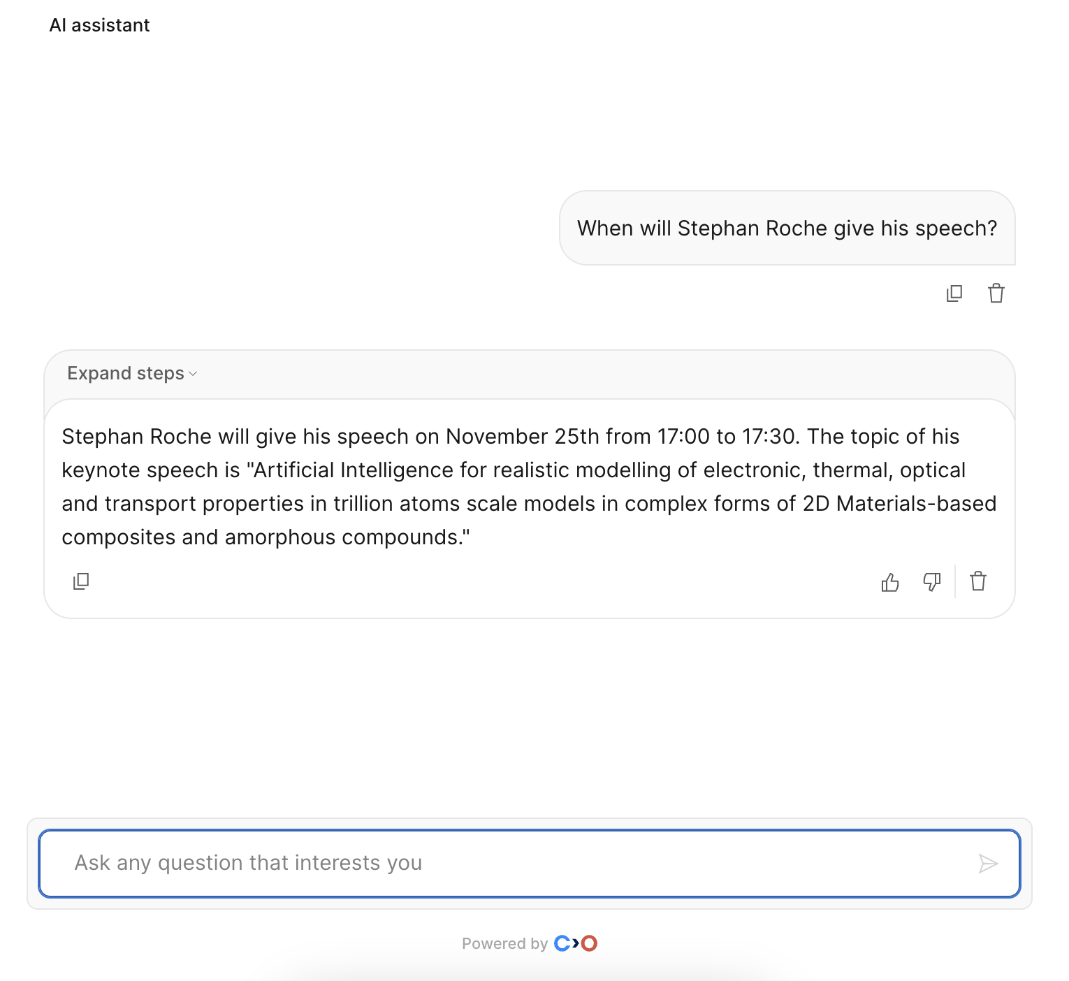 i2dm ai assistant questions