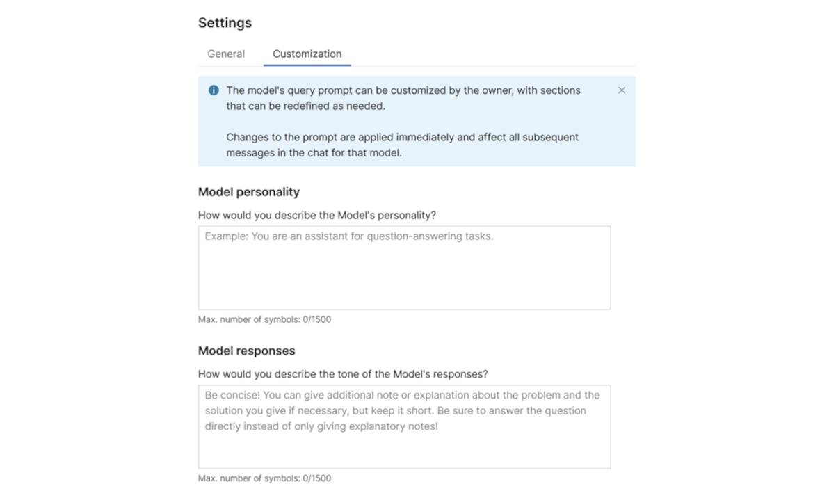 Customizable Model persona and tone