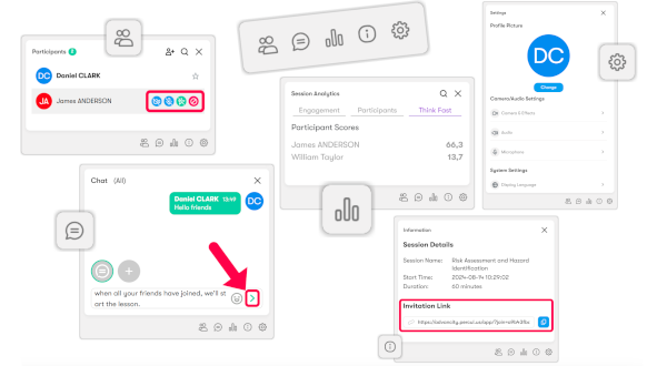 Pre-plan your sessions in advance, upload materials, and design activities to create a seamless and well-structured experience for participants