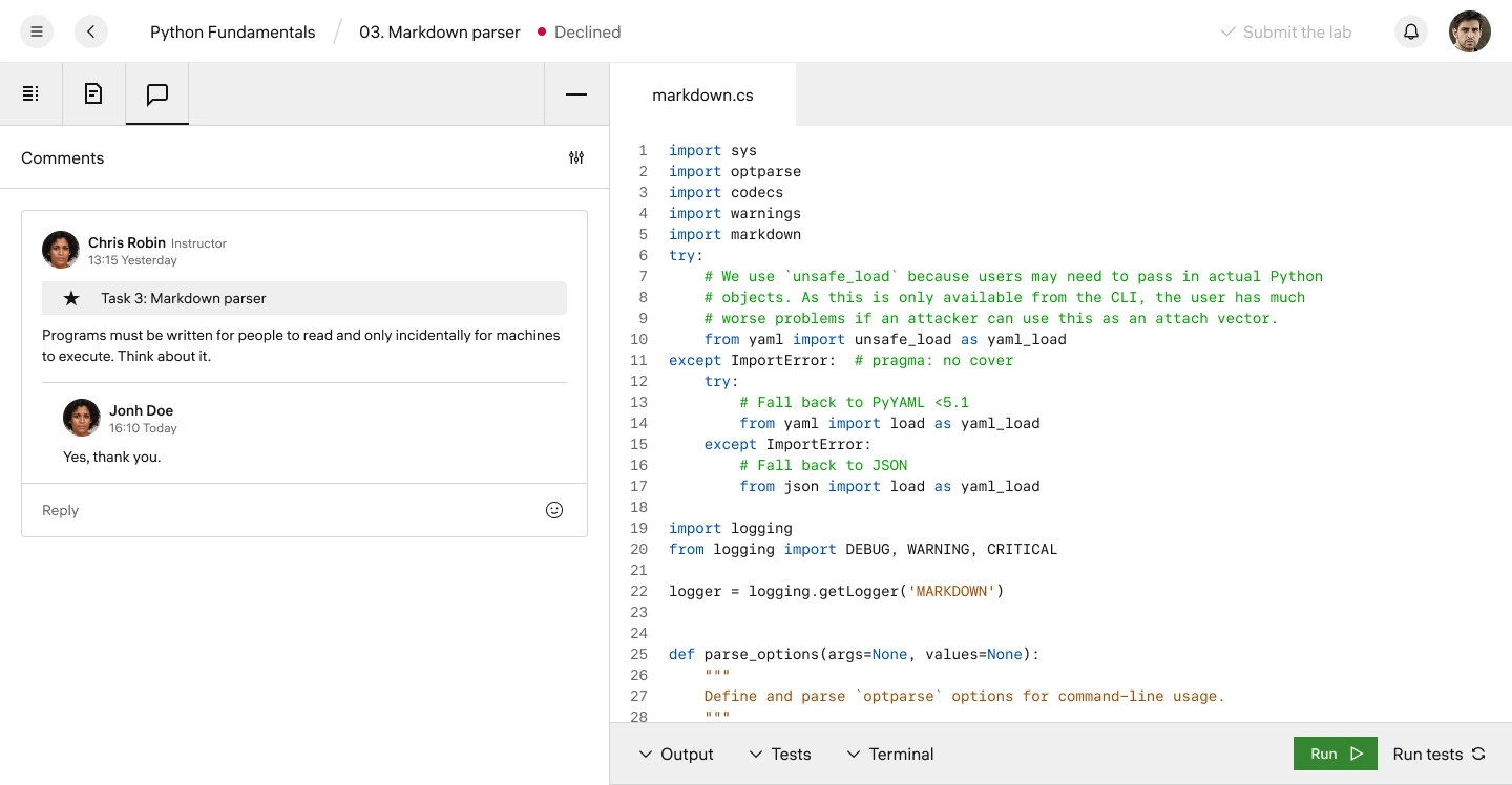 practice_instructor assistance