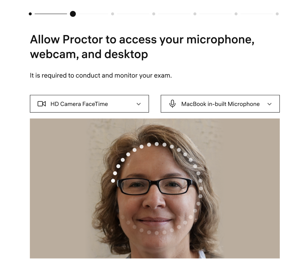 updated live proctoring interface