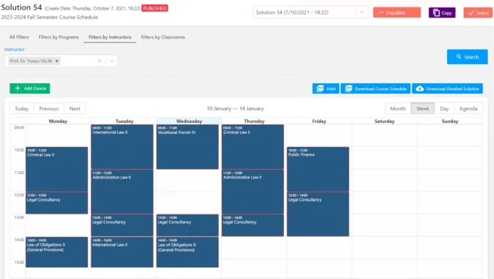 Constructor Schedule