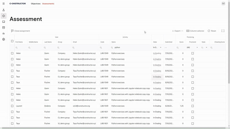 Automated or manual grading