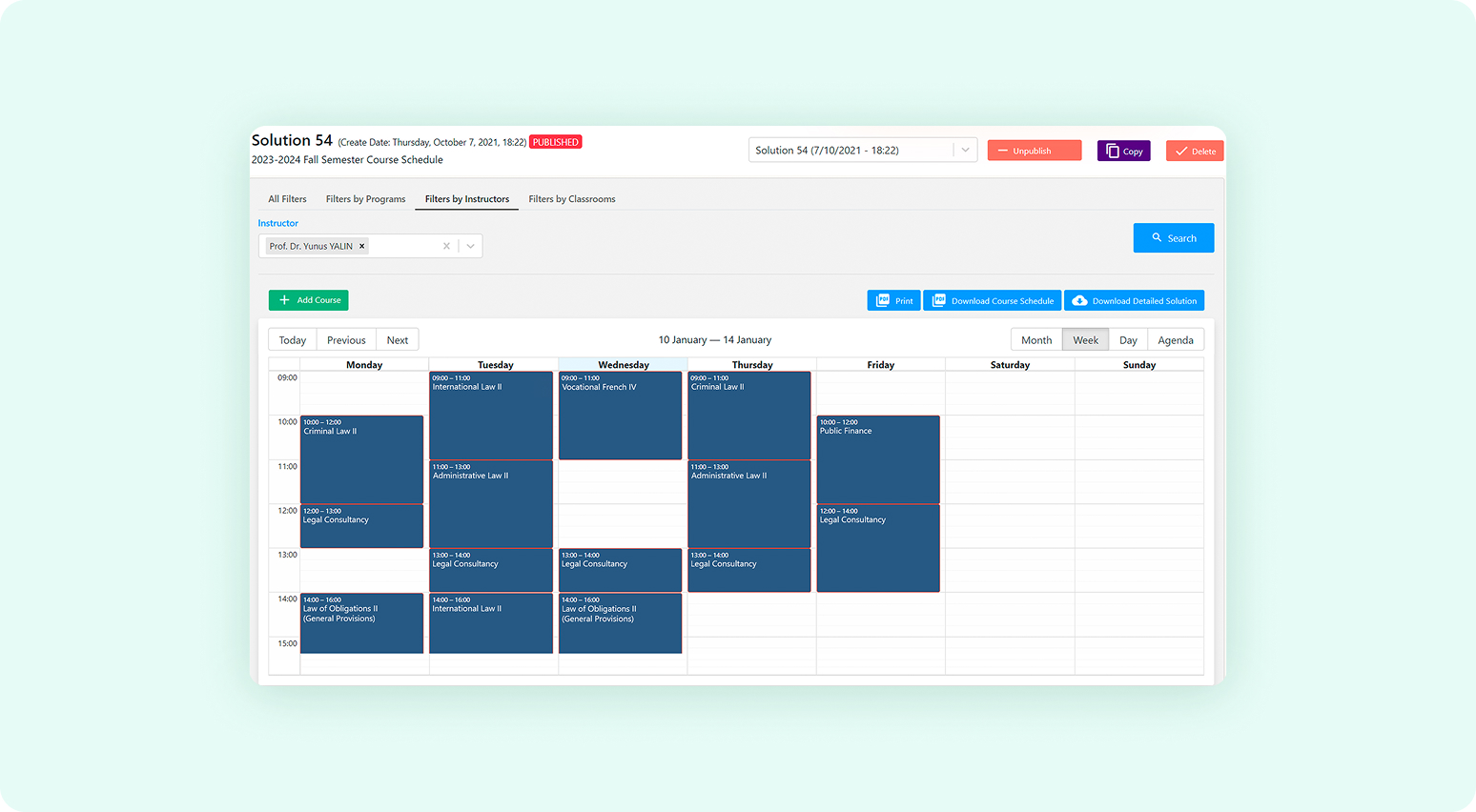 Constructor Schedule