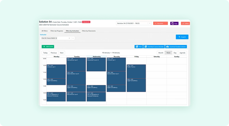 Constructor Schedule
