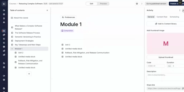 Constructor Prism: One editing workspace