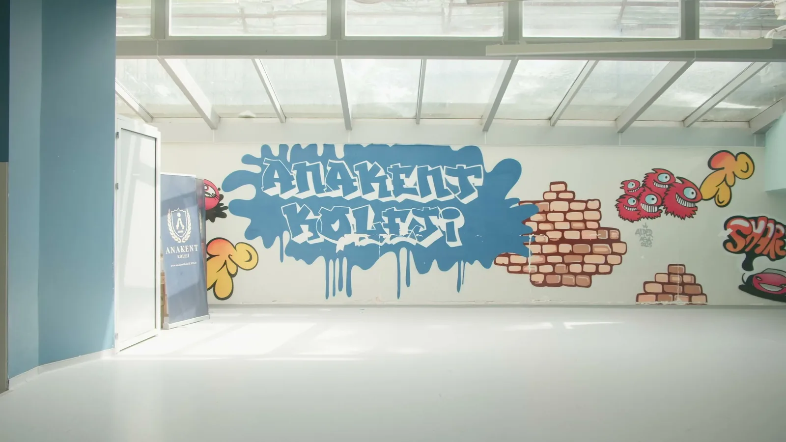 Anakent School mural in the school atrium