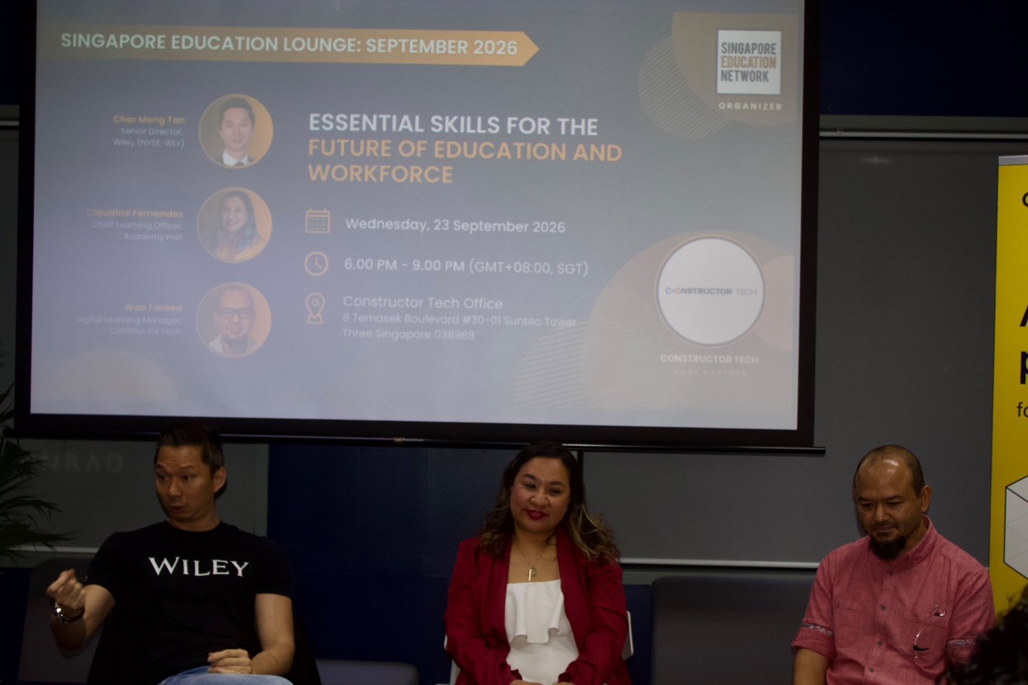 Panelists under the Essential skills for the future of education and workforce slide