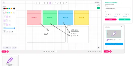 Constructor Groups: collaborative whiteboard in a live session