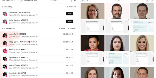 Constructor Proctor: live exam room monitoring with test-taker video feeds