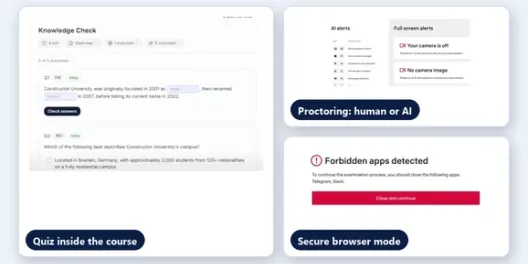 Courses, marking and proctored exams in one platform