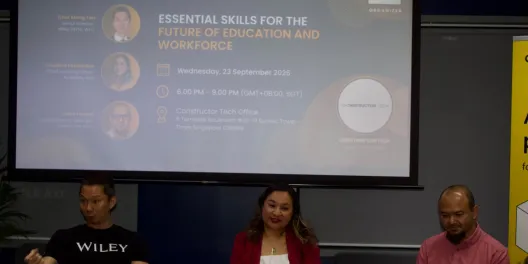 Panelists under the Essential skills for the future of education and workforce slide