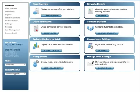 School Coach dashboard screenshot