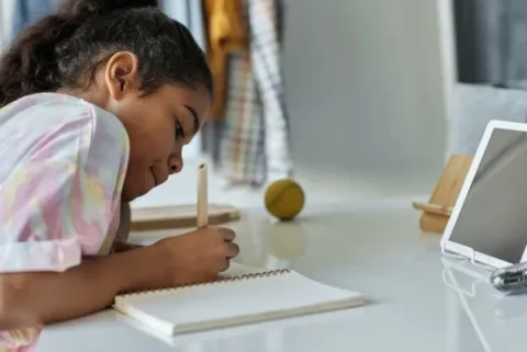 Girl studying