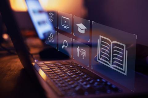 Floating icons of education 