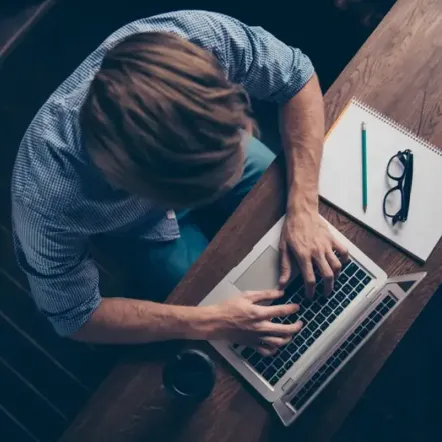 A man working on his laptop