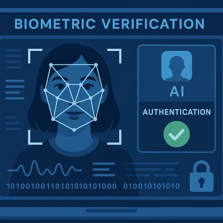 A secure digital interface displaying biometric verification